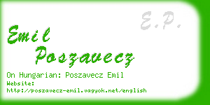 emil poszavecz business card